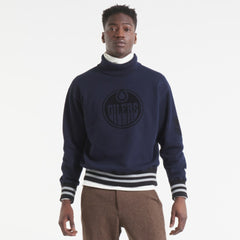 Edmonton Oilers Todd Snyder by Fanatics Relaxed Canadian Fleece Turtleneck - Navy - NHL 202846138
