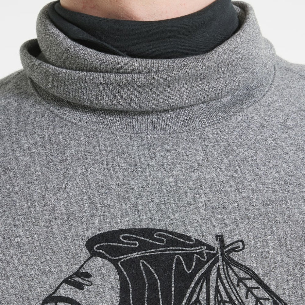 Chicago Blackhawks Todd Snyder by Fanatics Relaxed Canadian Fleece Turtleneck - Dark Heather Gray - NHL 202846140