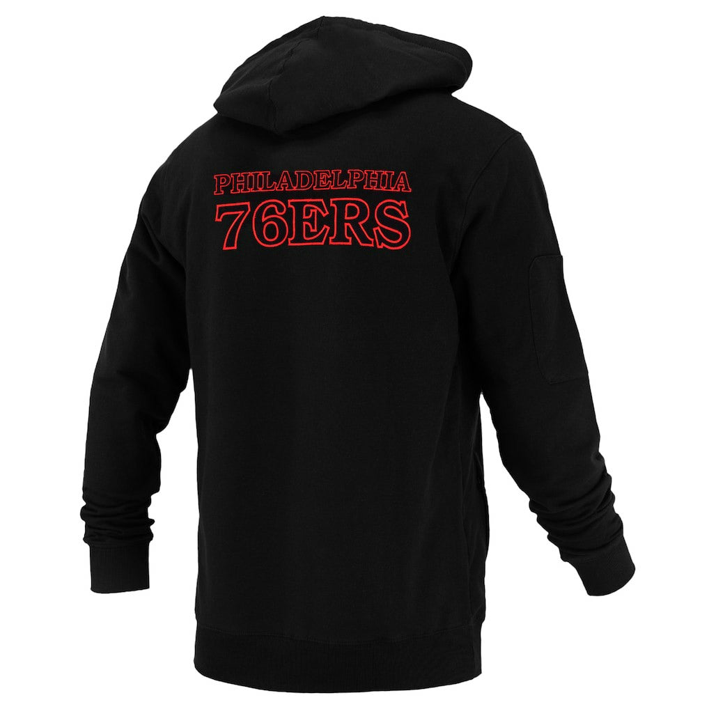 Philadelphia 76ers FISLL Unisex Logoman Shadow Collection Pullover Hoodie Black