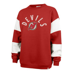 New Jersey Devils '47 Women's Eephus Barred Pullover Sweatshirt - Red - NHL 202852831