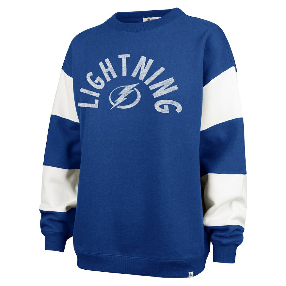 Tampa Bay Lightning '47 Women's Eephus Barred Pullover Sweatshirt - Blue - NHL 202852837