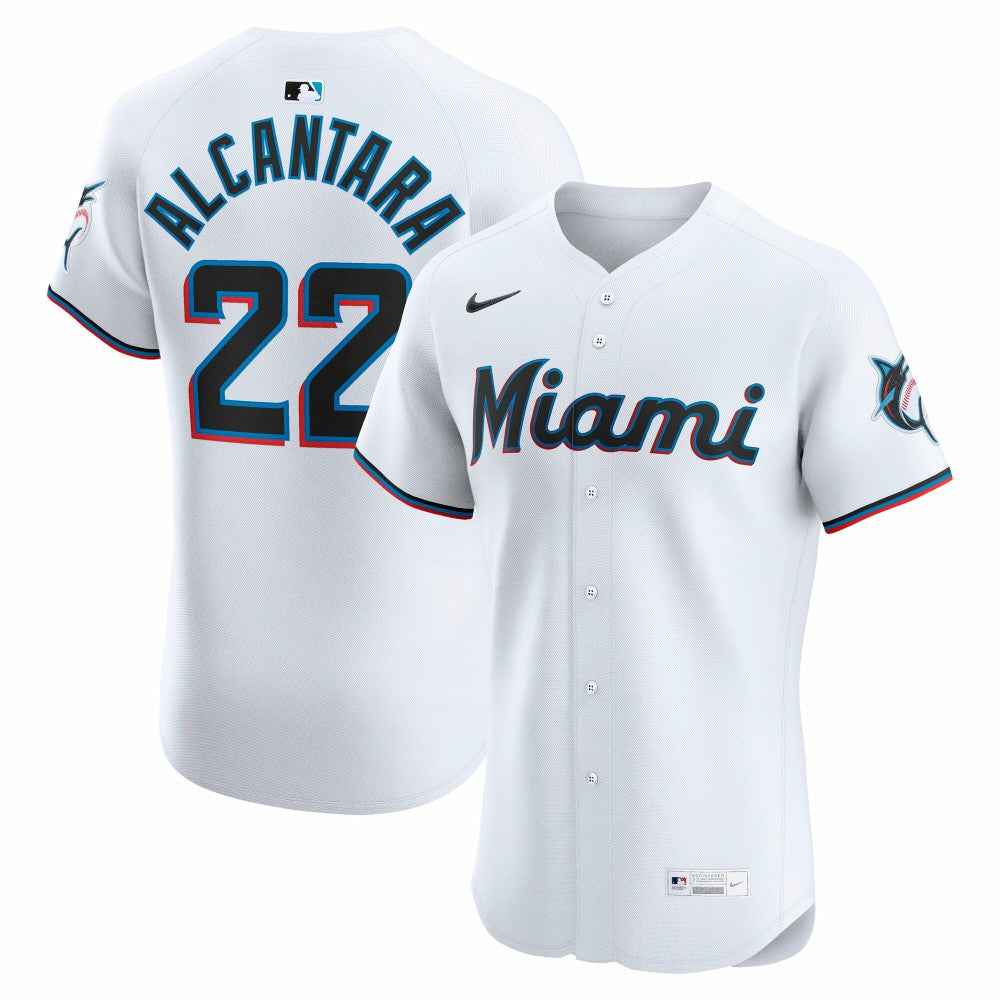 Sandy Alcantara Miami Marlins Nike Home Elite Jersey - White - Nike Discount