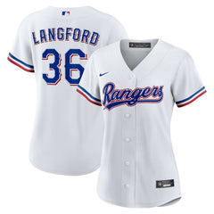 Wyatt Langford Texas Rangers Nike Women's Home Replica Jersey - White - Nike Lifestyle