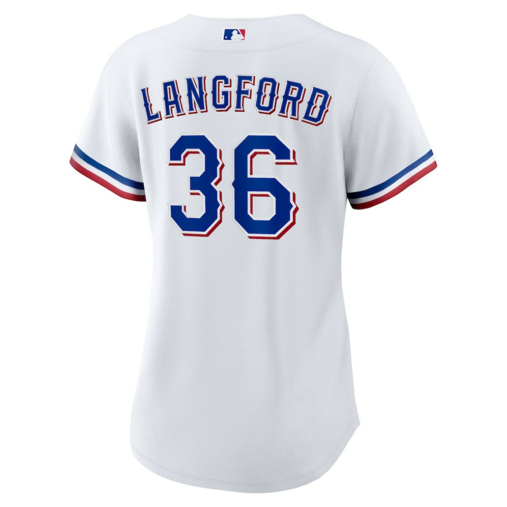 Wyatt Langford Texas Rangers Nike Women's Home Replica Jersey - White - Nike Lifestyle