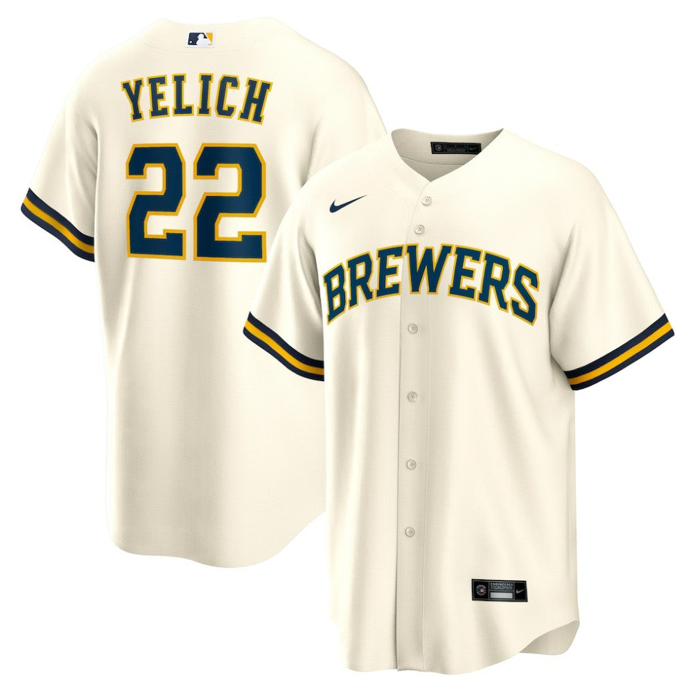 Christian Yelich Milwaukee Brewers Nike Home Replica Jersey - White - Nike Lifestyle