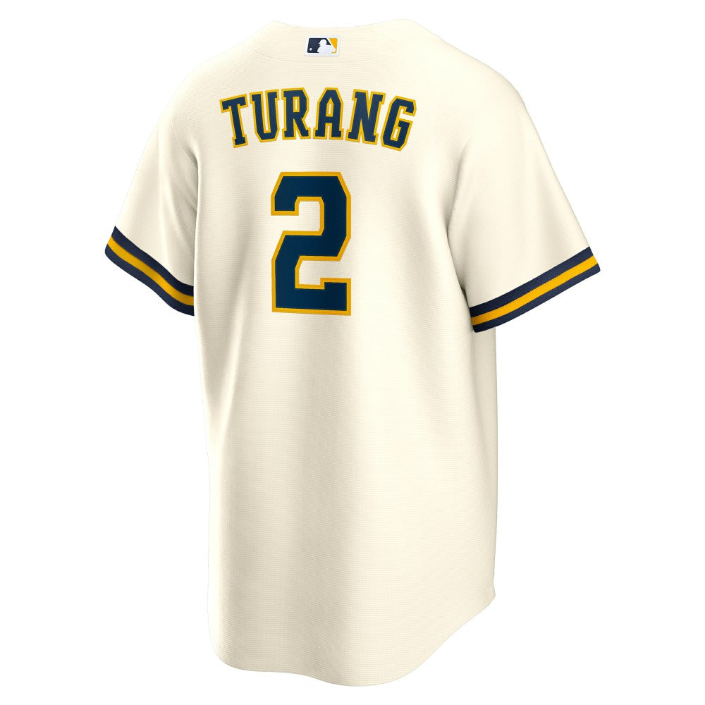 Brice Turang Milwaukee Brewers Nike Home Replica Jersey - Cream - Nike Lifestyle