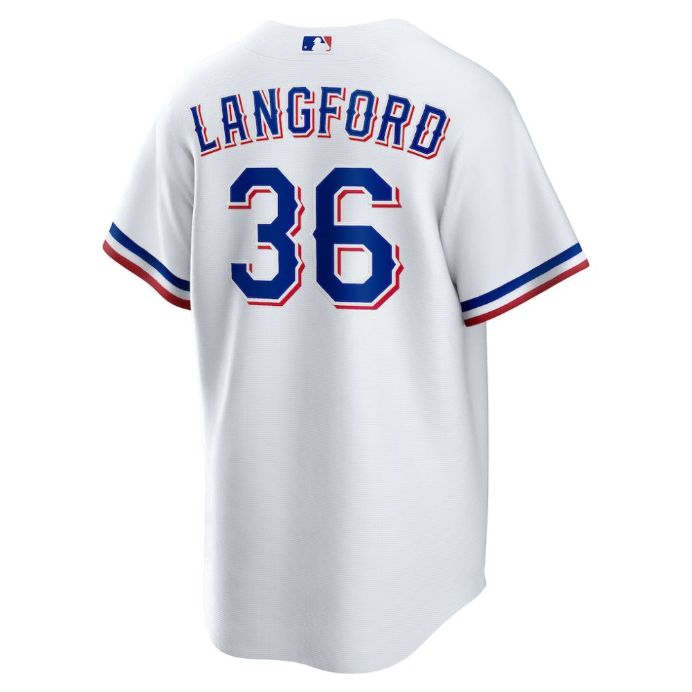 Wyatt Langford Texas Rangers Nike Home Replica Jersey - White - Nike Lifestyle