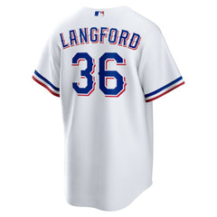 Wyatt Langford Texas Rangers Nike Home Replica Jersey - White - Nike Lifestyle