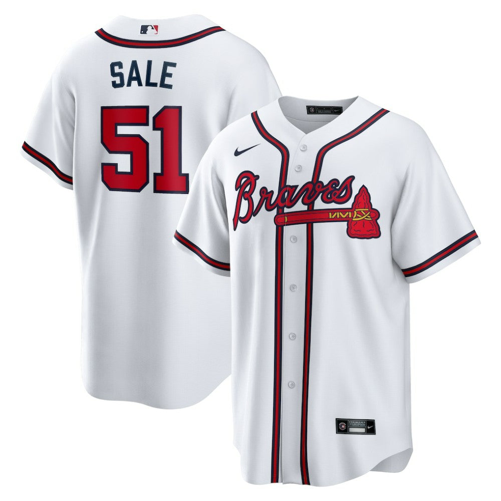 Chris Sale Atlanta Braves Nike Home Replica Jersey - White - Nike Sale