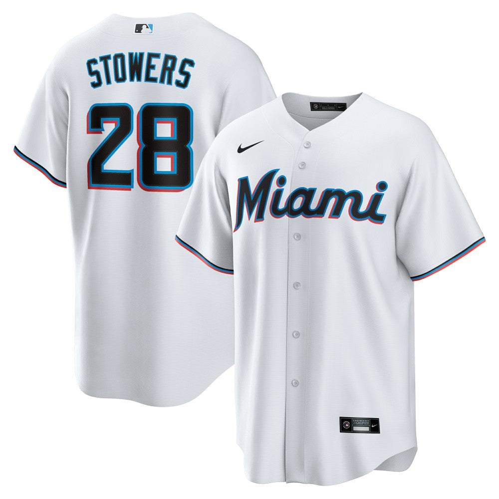 Kyle Stowers Miami Marlins Nike Home Replica Jersey - White - Nike on Sale