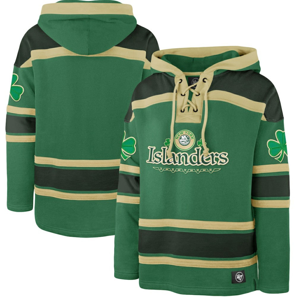New York Islanders '47 St. Patrick's Day McLucky Superior Lacer Pullover Hoodie - Kelly Green - NHL 202856128