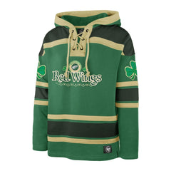 Detroit Red Wings '47 St. Patrick's Day McLucky Superior Lacer Pullover Hoodie - Kelly Green - NHL 202856129