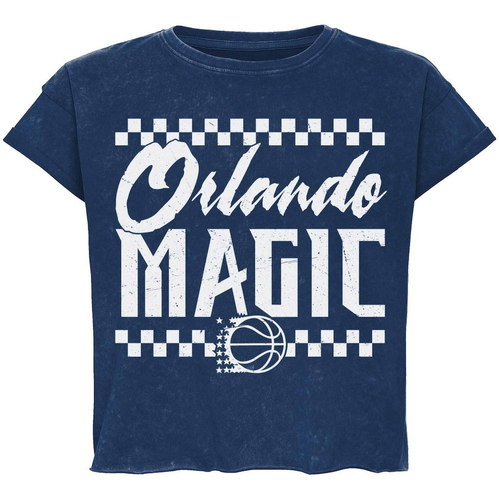 Orlando Magic Sportiqe Unisex Rock & Roll Collection Gwen Premium Mineral Wash Cropped T-Shirt Blue