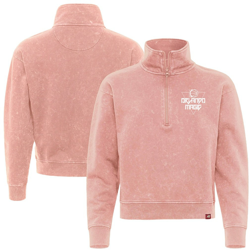 Orlando Magic Sportiqe Unisex Rock & Roll Collection Iggy Cropped Quarter-Zip Pullover Coral