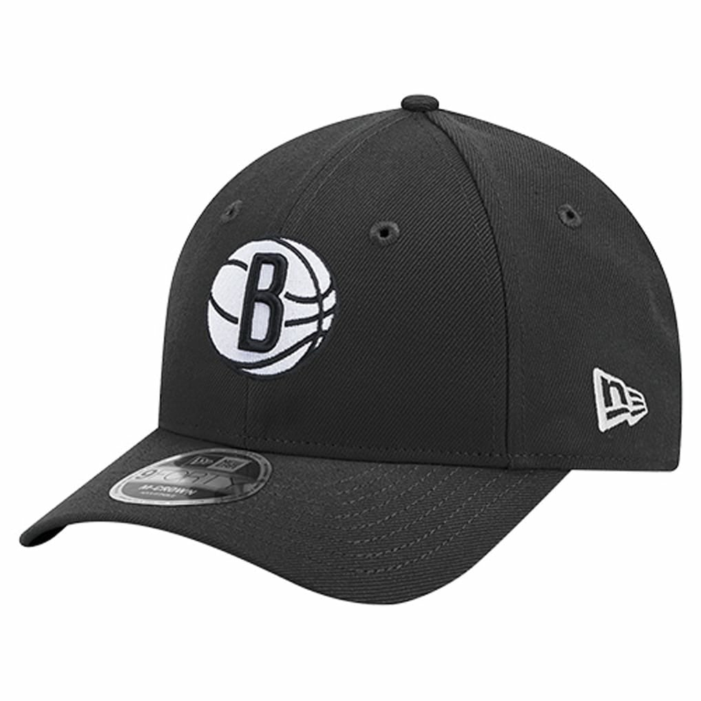 Brooklyn Nets 9FORTY Stock M-Crown Adjustable Hat Black | New Era Lifestyle
