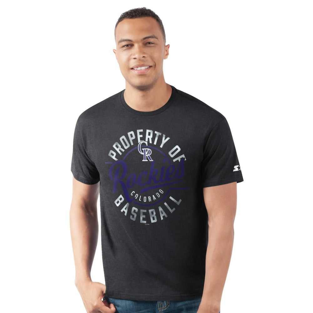 Colorado Rockies Starter Prime Time Property Of T-Shirt - Black - MLB on Sale