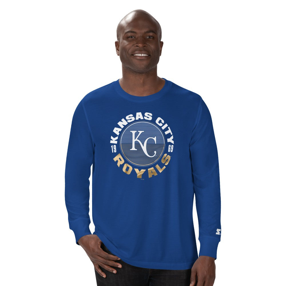 Kansas City Royals Starter Halftime Long Sleeve T-Shirt - Royal - MLB Discount