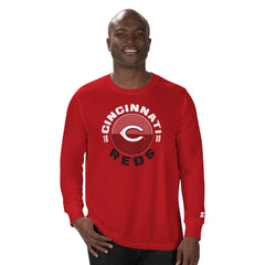 Cincinnati Reds Starter Halftime Long Sleeve T-Shirt - Red - MLB Lifestyle