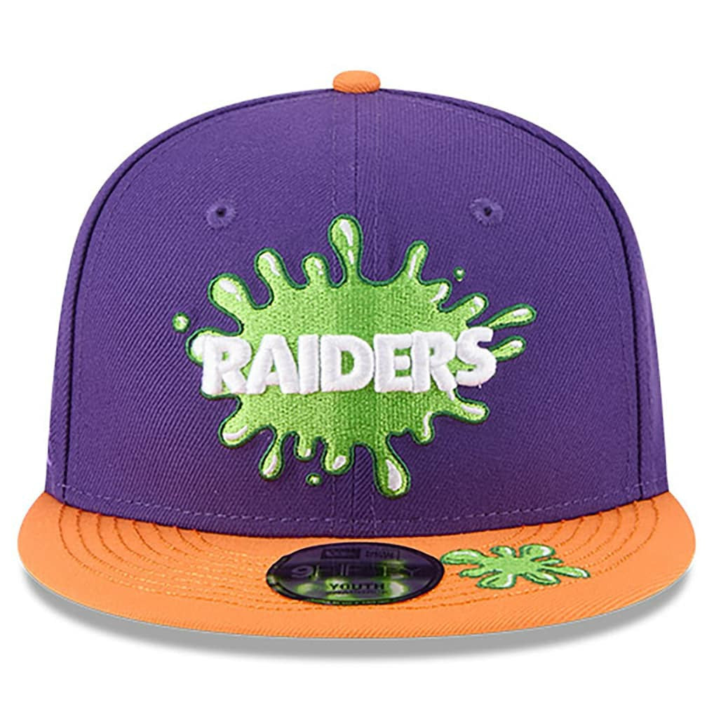 Las Vegas Raiders New Era Youth Nickelodeon Slime 9FIFTY Snapback Hat Purple/Orange