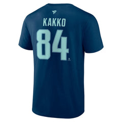 Kaapo Kakko Seattle Kraken Fanatics Authentic Stack Name & Number T-Shirt - Navy - NHL 202884330