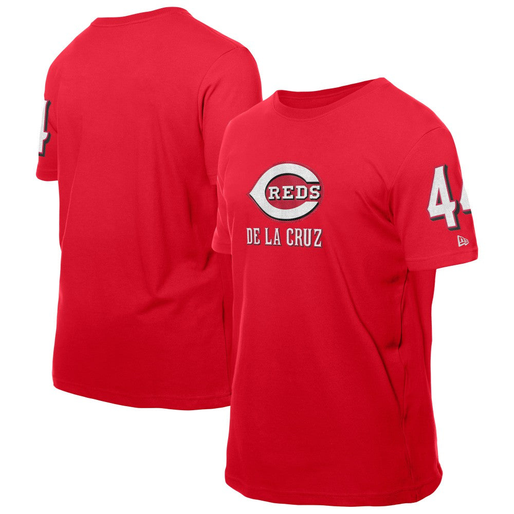 Elly De La Cruz Cincinnati Reds New Era Design Lab Name & Number T-Shirt - Red - New Era Sale