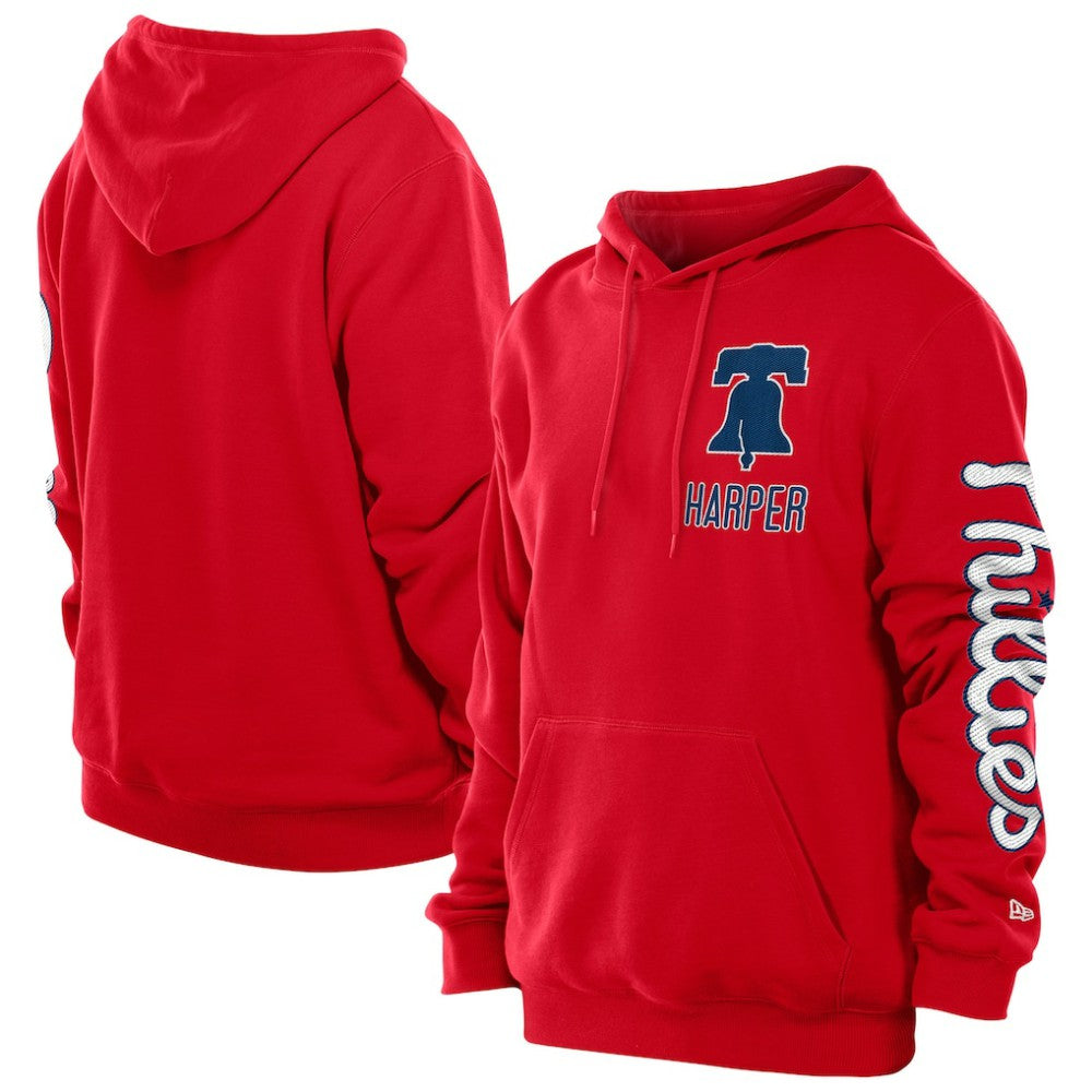 Bryce Harper Philadelphia Phillies New Era Design Lab Pullover Hoodie - Red - New Era Lifestyle