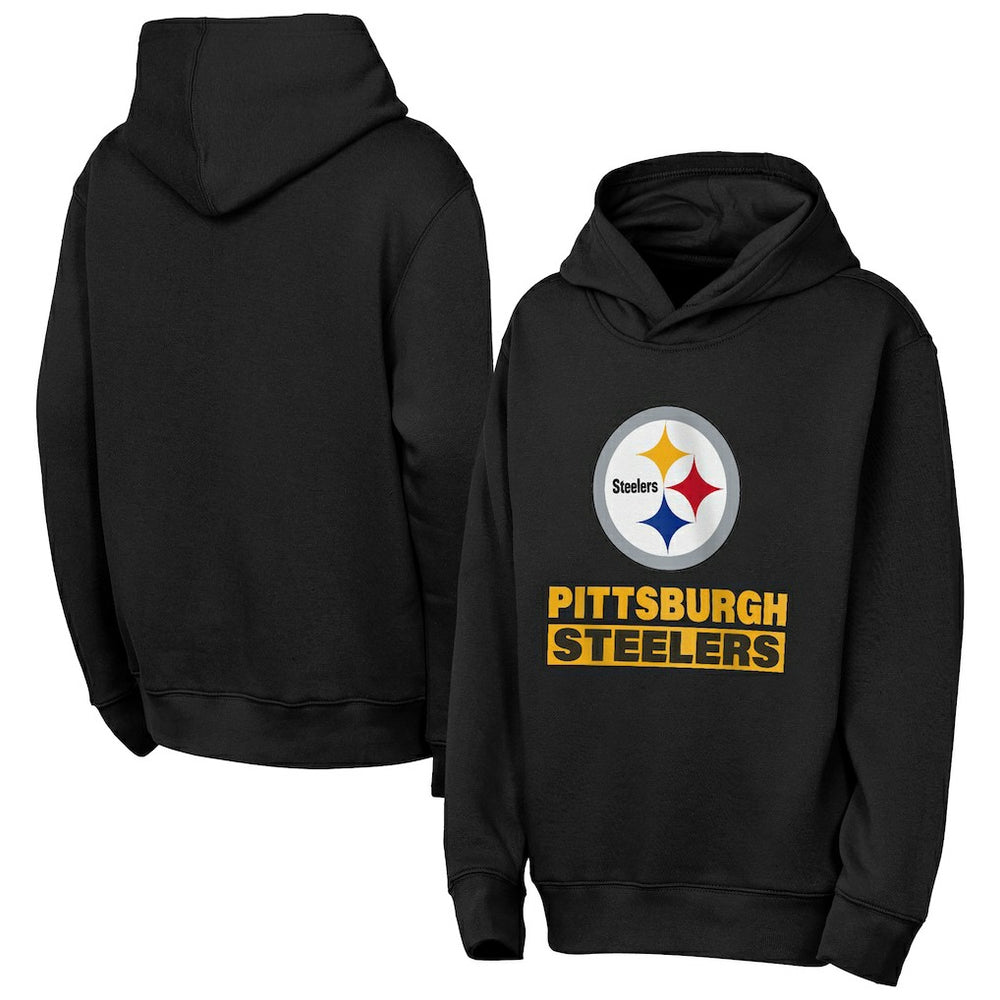 Pittsburgh Steelers Outerstuff Youth Back to Basics Hoodie Black