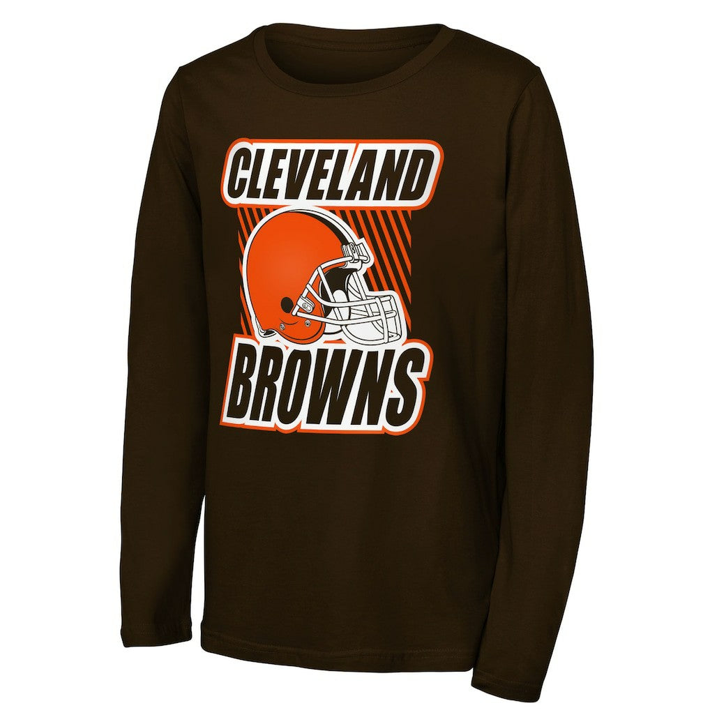 Cleveland Browns Outerstuff Youth Never Settle Long Sleeve T-Shirt Brown
