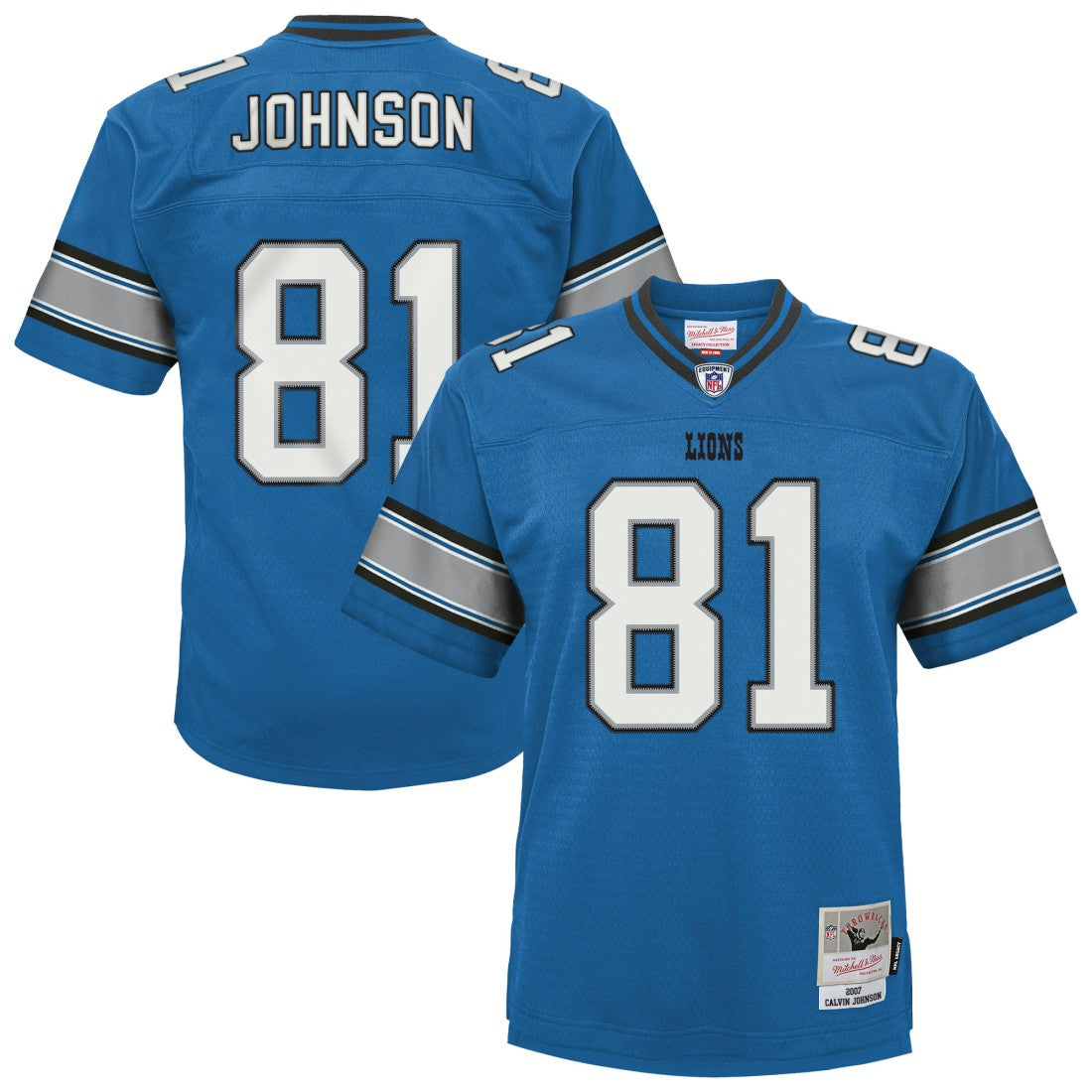 Mitchell & Ness Calvin Johnson Detroit Lions Youth Legacy Replica Jersey Blue