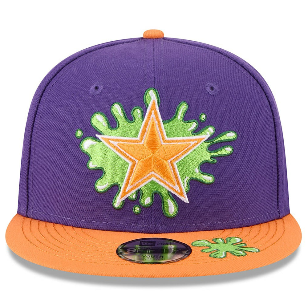 Dallas Cowboys New Era Youth Nickelodeon Slime 9FIFTY Snapback Hat Purple/Orange