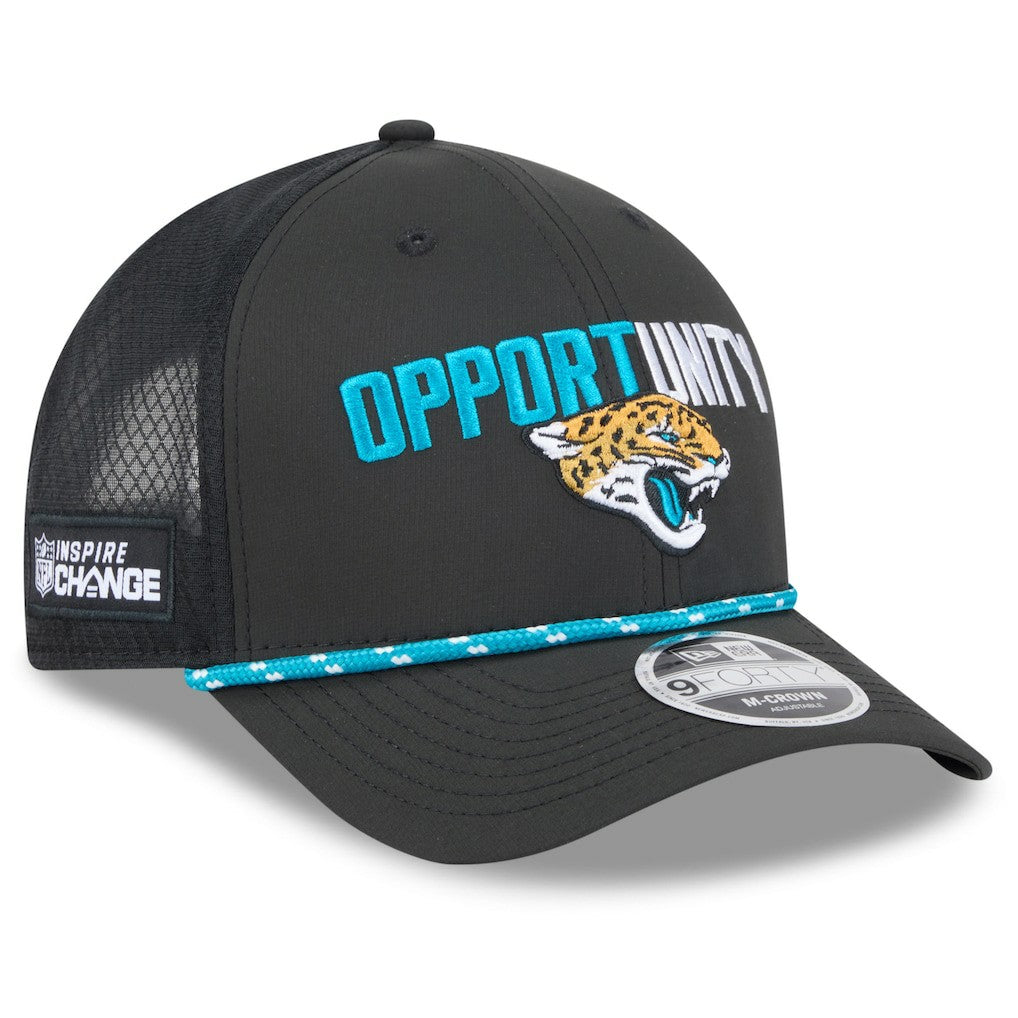 Jacksonville Jaguars New Era 2025 Inspire Change 9FORTY M-Crown Adjustable Hat Black