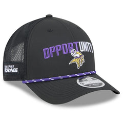 Minnesota Vikings New Era 2025 Inspire Change 9FORTY M-Crown Adjustable Hat Black