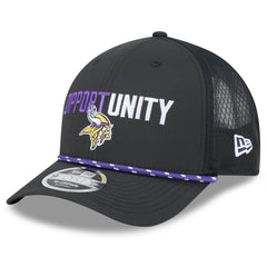 Minnesota Vikings New Era 2025 Inspire Change 9FORTY M-Crown Adjustable Hat Black
