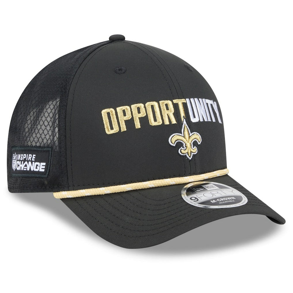 New Orleans Saints New Era 2025 Inspire Change 9FORTY M-Crown Adjustable Hat Black