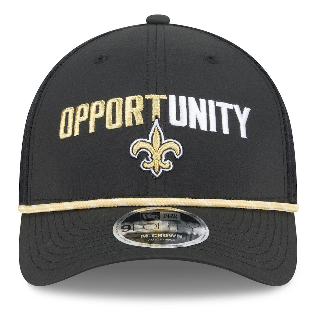 New Orleans Saints New Era 2025 Inspire Change 9FORTY M-Crown Adjustable Hat Black