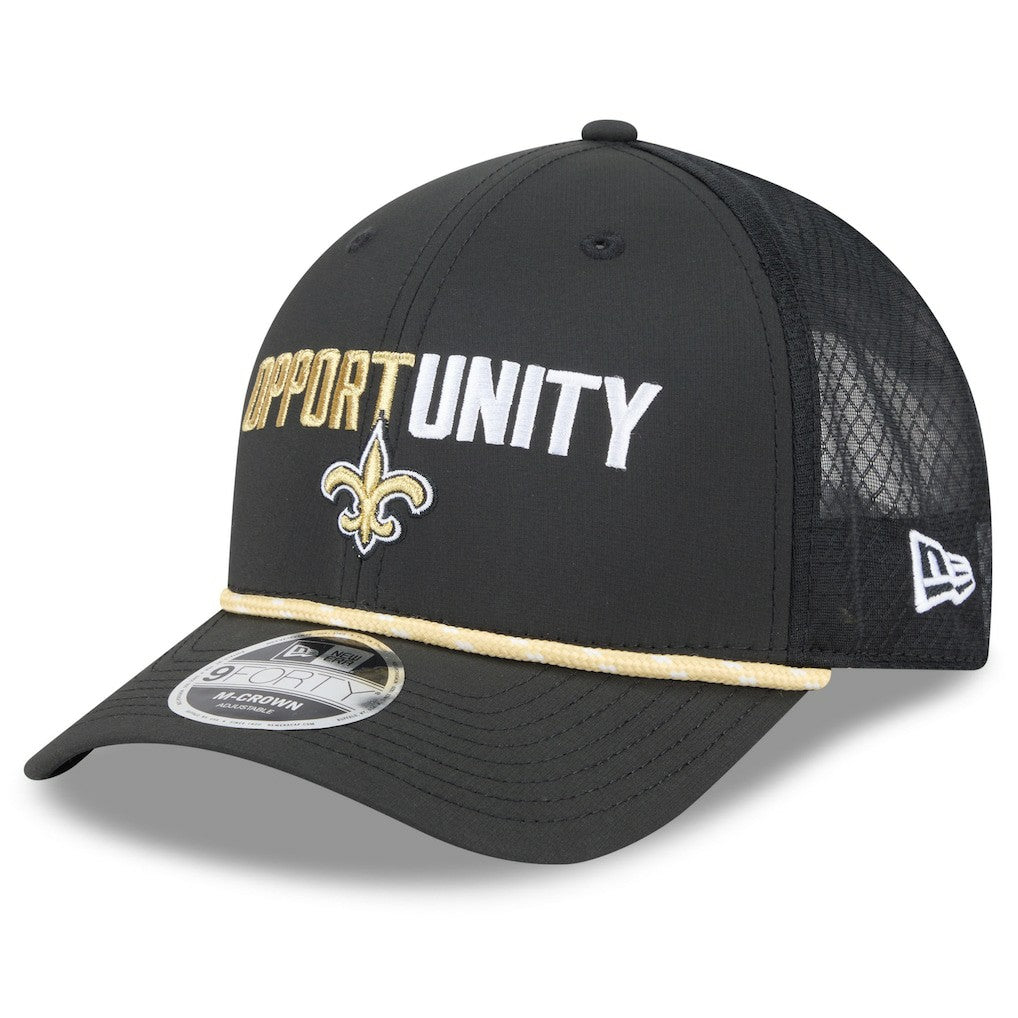 New Orleans Saints New Era 2025 Inspire Change 9FORTY M-Crown Adjustable Hat Black