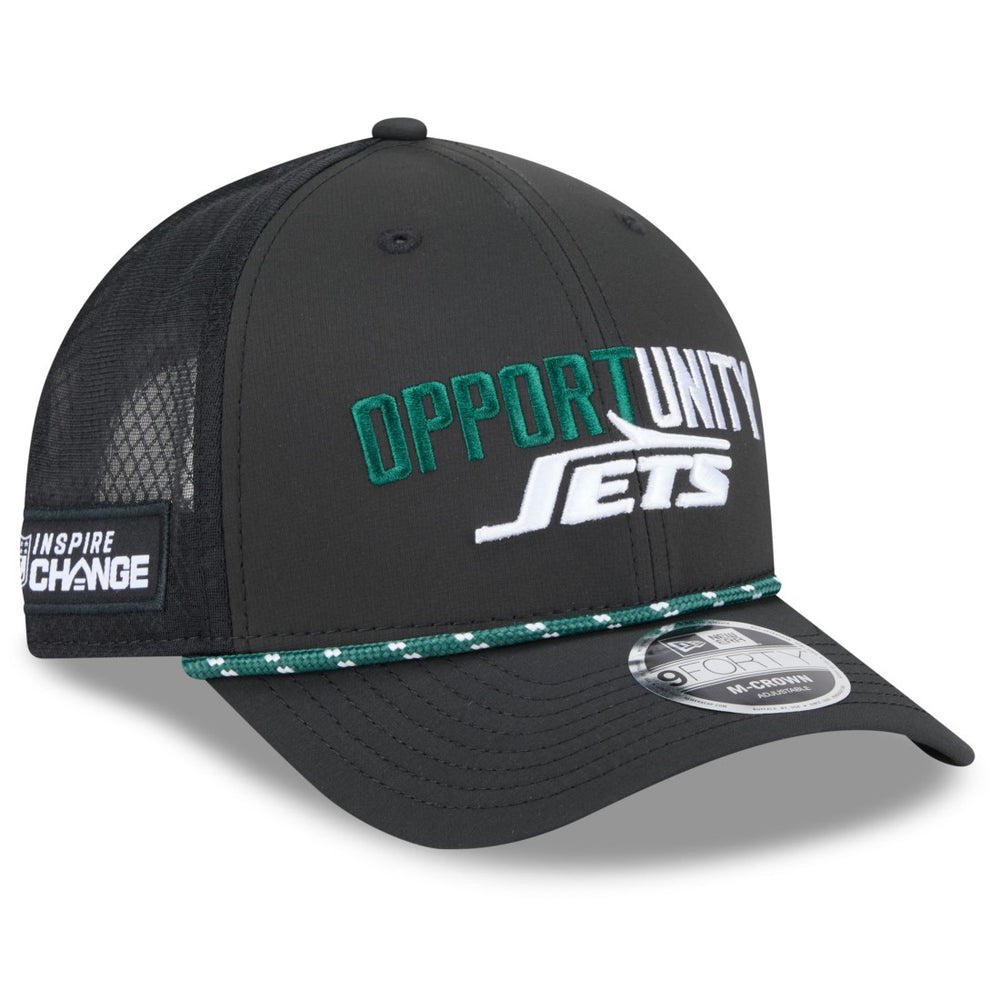 New York Jets New Era 2025 Inspire Change 9FORTY M-Crown Adjustable Hat Black