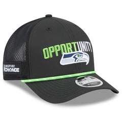 Seattle Seahawks New Era 2025 Inspire Change 9FORTY M-Crown Adjustable Hat Black