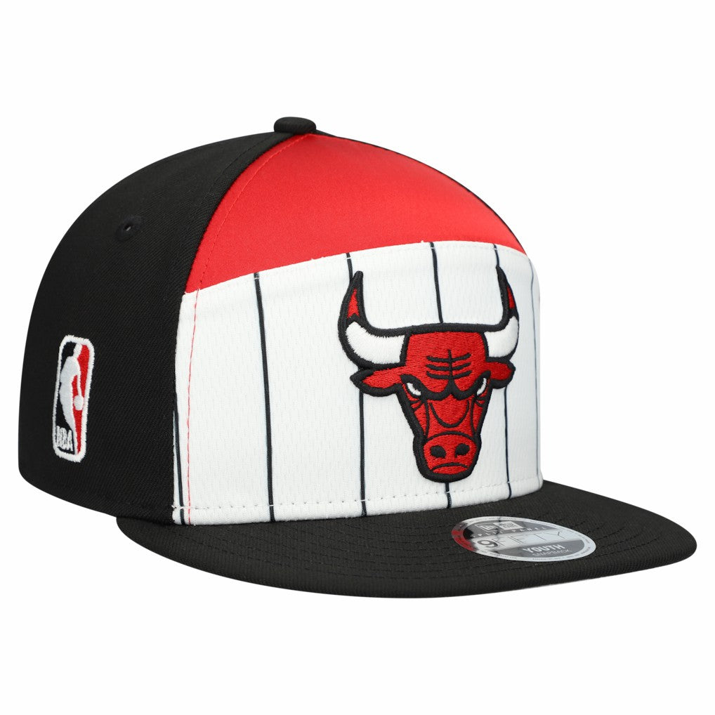 Chicago Bulls Youth 2025 NBA Tip Off Split Panel 9FIFTY Snapback Hat White/Black | New Era for sale