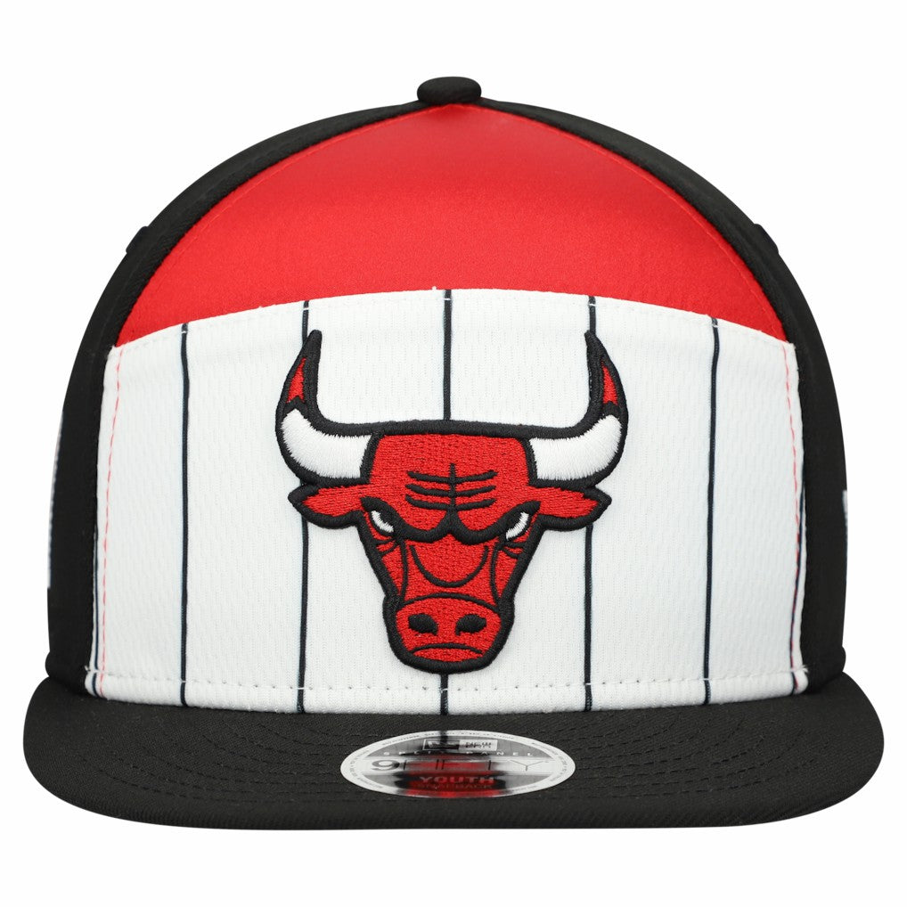 Chicago Bulls Youth 2025 NBA Tip Off Split Panel 9FIFTY Snapback Hat White/Black | New Era for sale