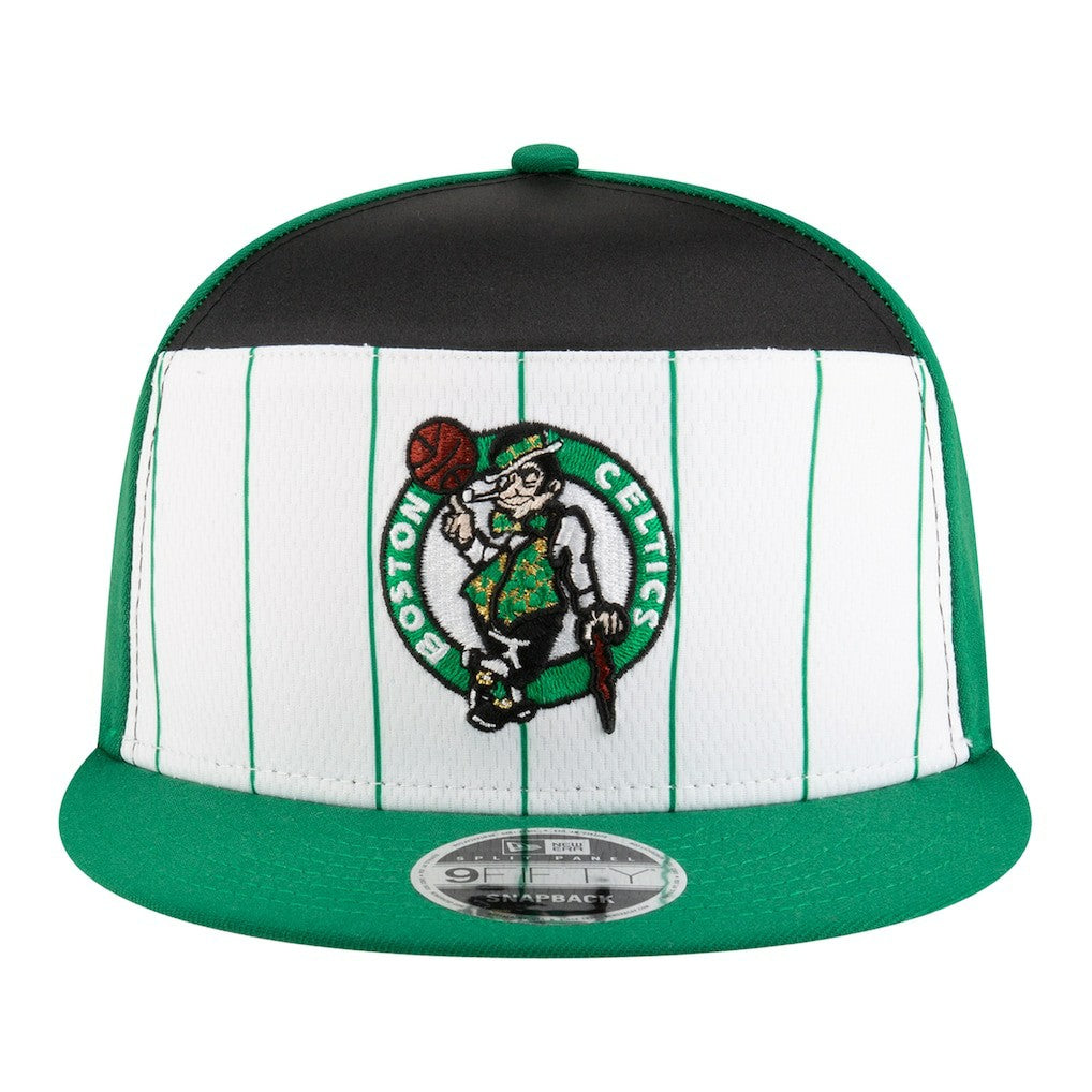 Boston Celtics Youth 2025 NBA Tip Off Split Panel 9FIFTY Snapback Hat White/Kelly Green | New Era discount