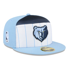 Memphis Grizzlies 2025 NBA Tip Off Split Panel 59FIFTY Fitted Hat White/Light Blue | New Era Near Me