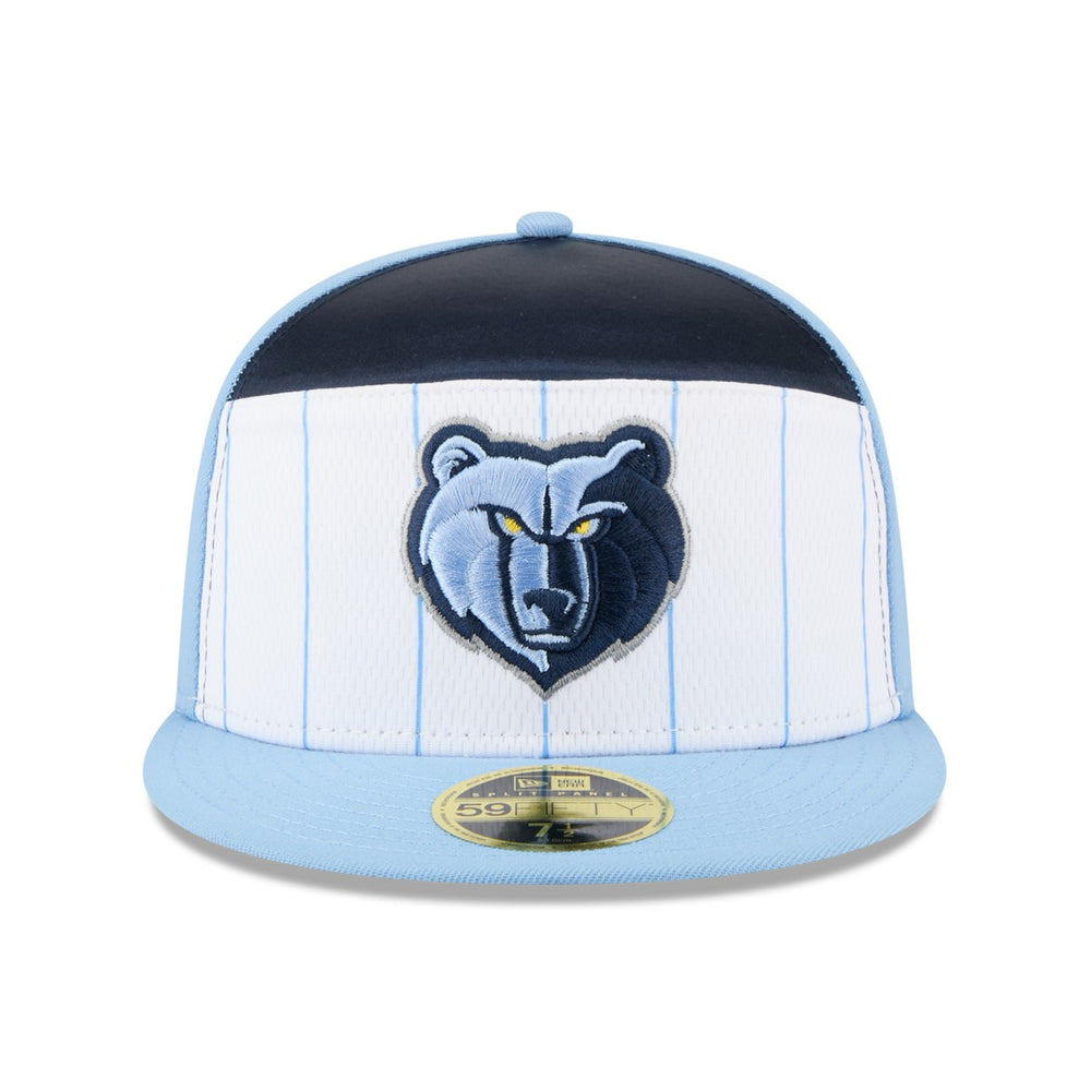 Memphis Grizzlies 2025 NBA Tip Off Split Panel 59FIFTY Fitted Hat White/Light Blue | New Era Near Me