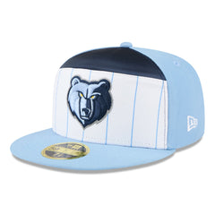 Memphis Grizzlies 2025 NBA Tip Off Split Panel 59FIFTY Fitted Hat White/Light Blue | New Era Near Me