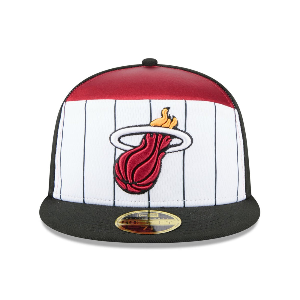 Miami Heat 2025 NBA Tip Off Split Panel 59FIFTY Fitted Hat White/Black | New Era