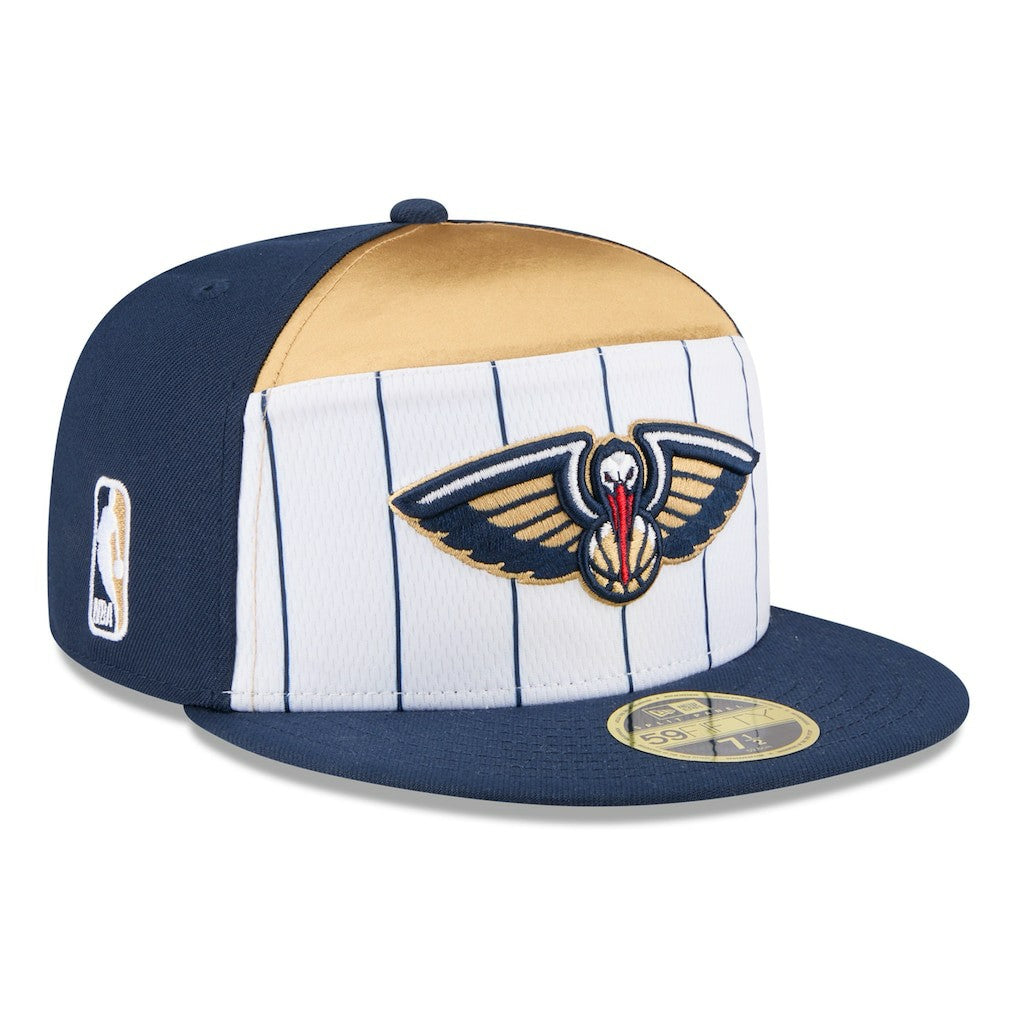 New Orleans Pelicans 2025 NBA Tip Off Split Panel 59FIFTY Fitted Hat White/Navy | New Era discount