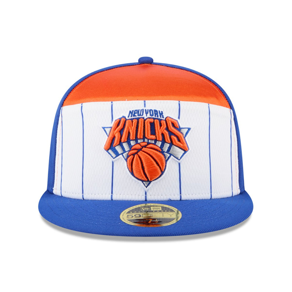 New York Knicks 2025 NBA Tip Off Split Panel 59FIFTY Fitted Hat White/Blue | New Era US