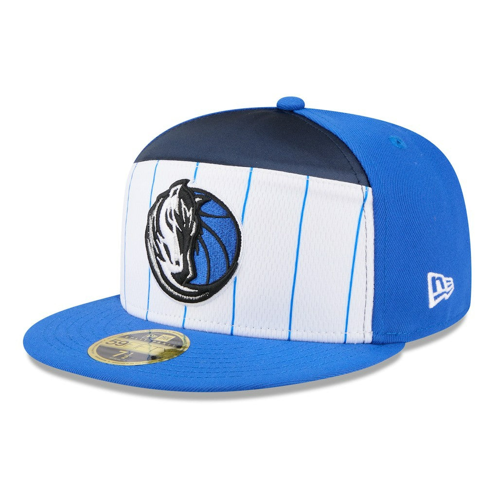 Dallas Mavericks 2025 NBA Tip Off Split Panel 59FIFTY Fitted Hat for sale White/Blue | New Era Near Me