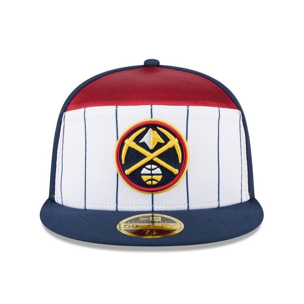 Denver Nuggets 2025 NBA Tip Off Split Panel 59FIFTY Fitted Hat for sale White/Navy | New Era