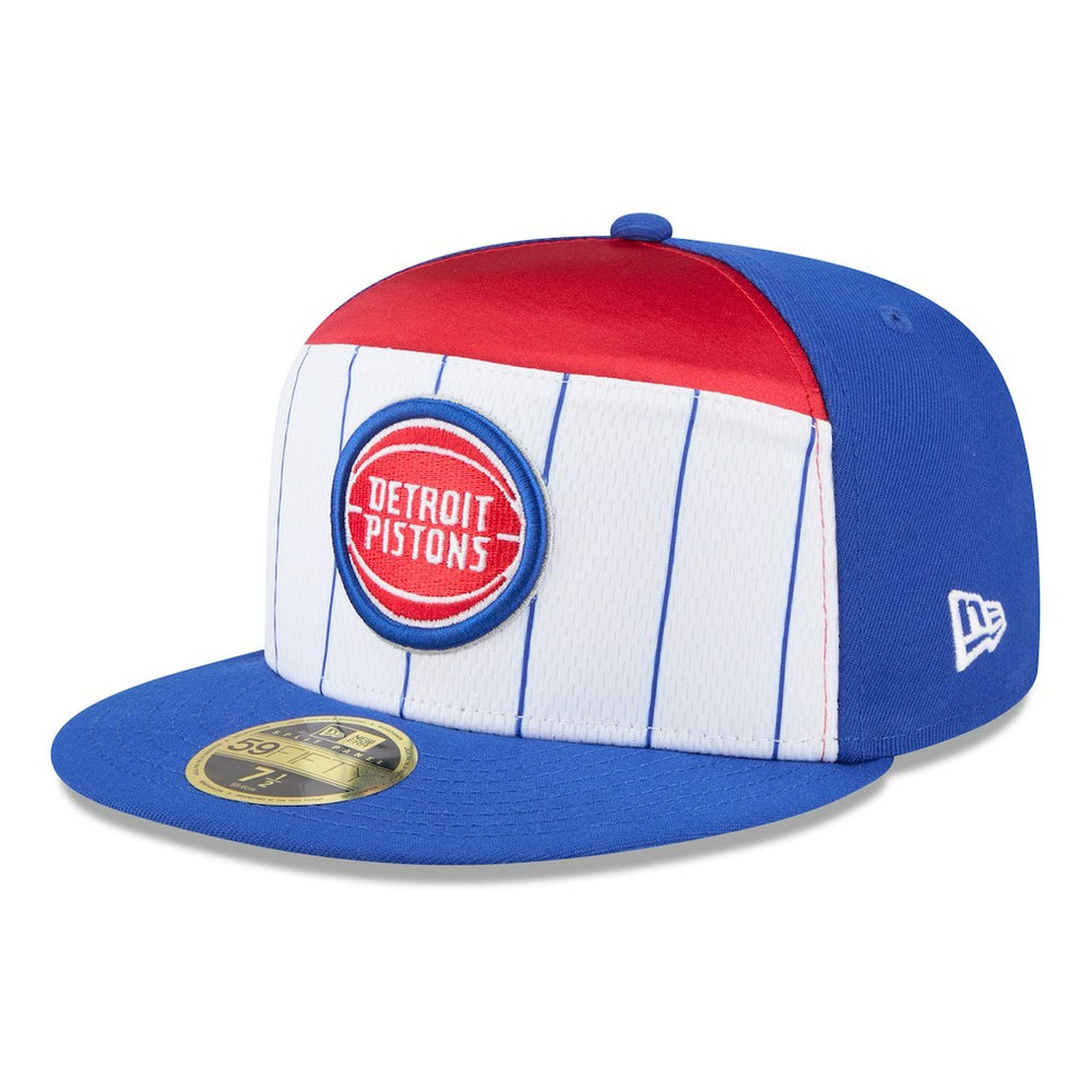 Detroit Pistons 2025 NBA Tip Off Split Panel 59FIFTY Fitted Hat for sale White/Blue | New Era outlet
